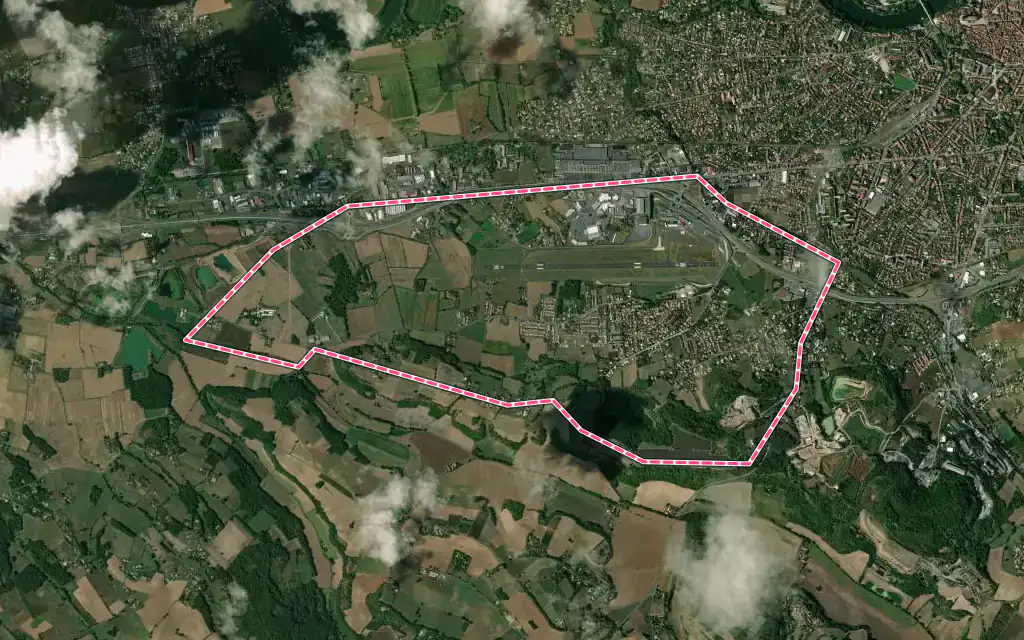 Vue satellite de Le Sequestre avec ses contours administratifs
