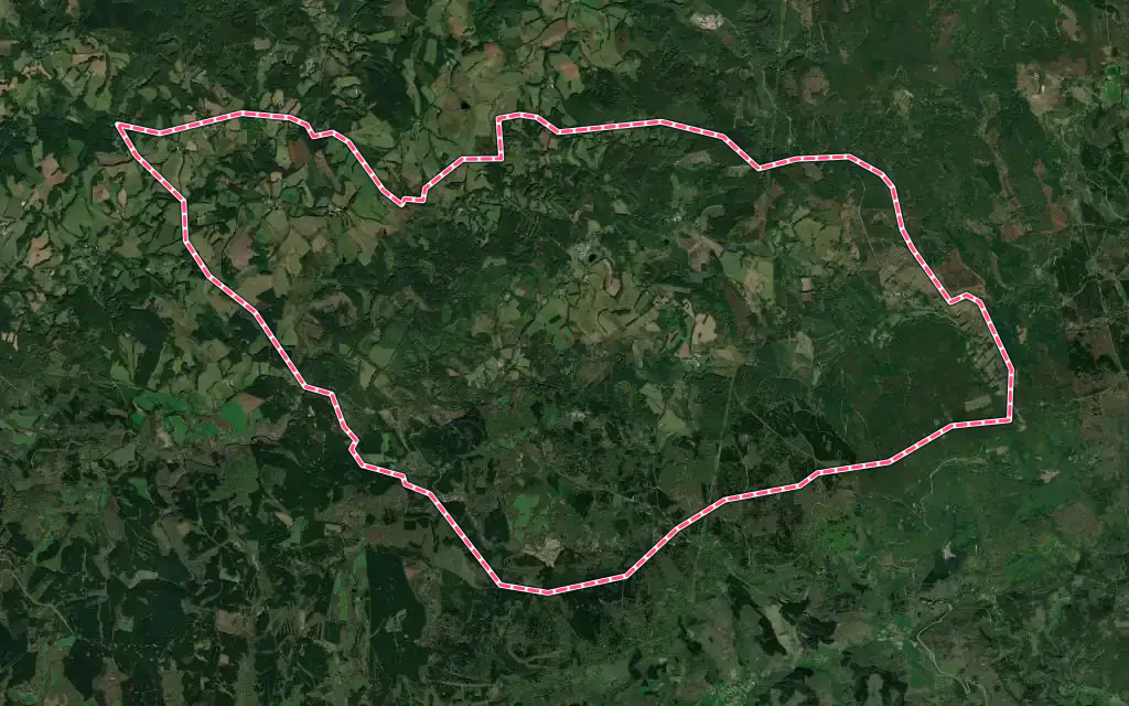 Vue satellite de Le Soulié avec ses contours administratifs