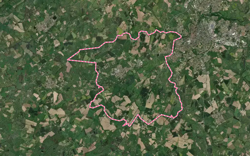 Vue satellite de Le Tallud avec ses contours administratifs