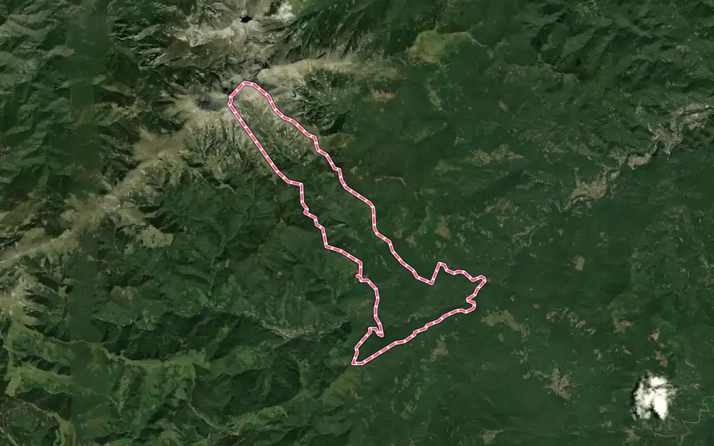 Vue satellite de Le Tech avec ses contours administratifs