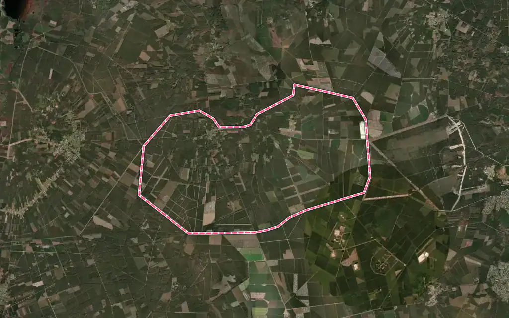 Vue satellite de Le Temple avec ses contours administratifs