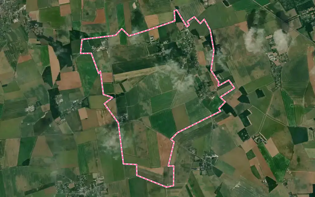 Vue satellite de Le Tilleul-Lambert avec ses contours administratifs