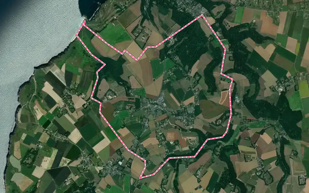 Vue satellite de Le Tilleul avec ses contours administratifs