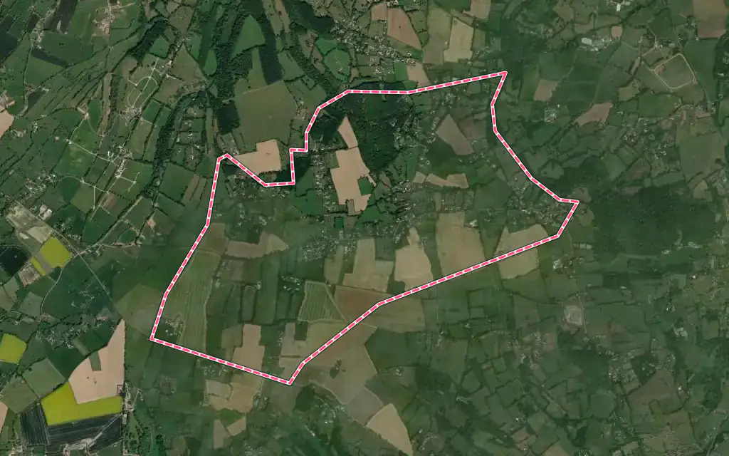 Vue satellite de Le Torquesne avec ses contours administratifs