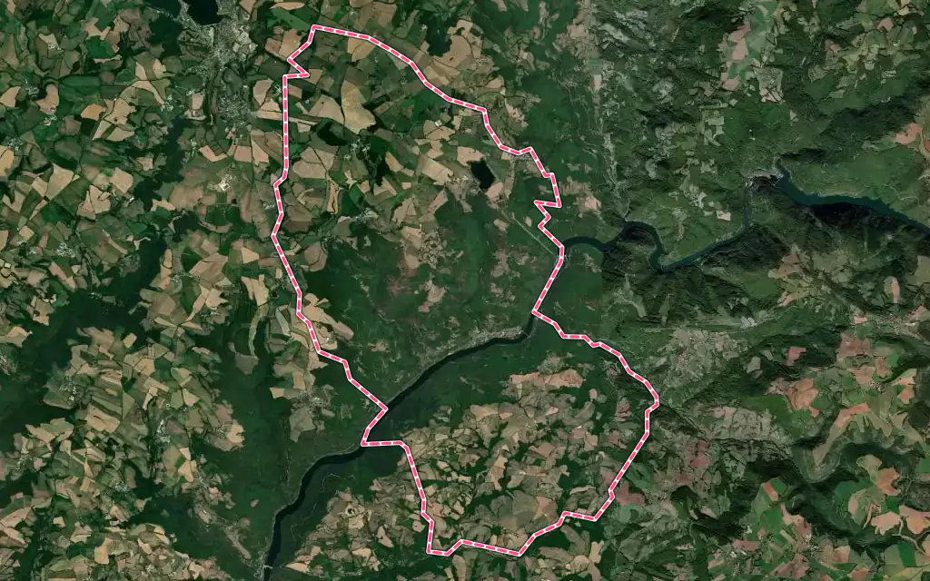 Vue satellite de Le Truel avec ses contours administratifs