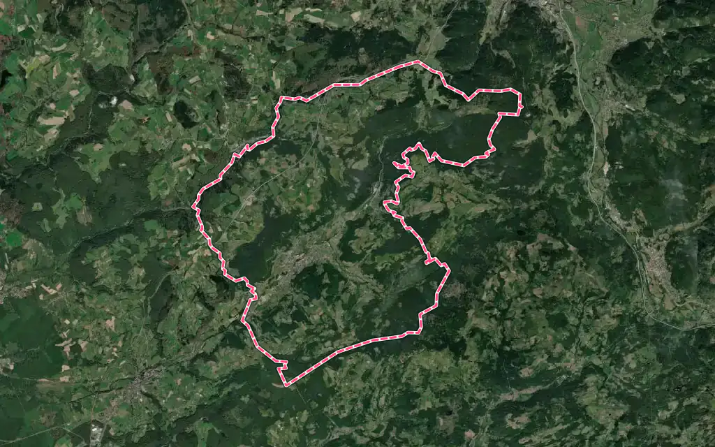 Vue satellite de Le Val-d'Ajol avec ses contours administratifs