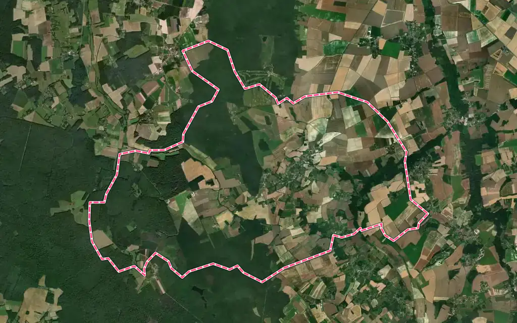 Vue satellite de Le Val d'Ocre avec ses contours administratifs