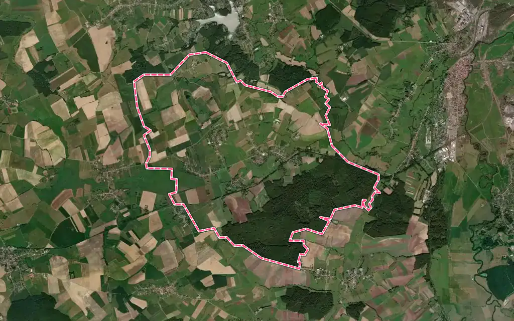 Vue satellite de Le Val-de-Guéblange avec ses contours administratifs