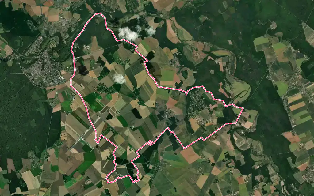 Vue satellite de Le Val-Doré avec ses contours administratifs