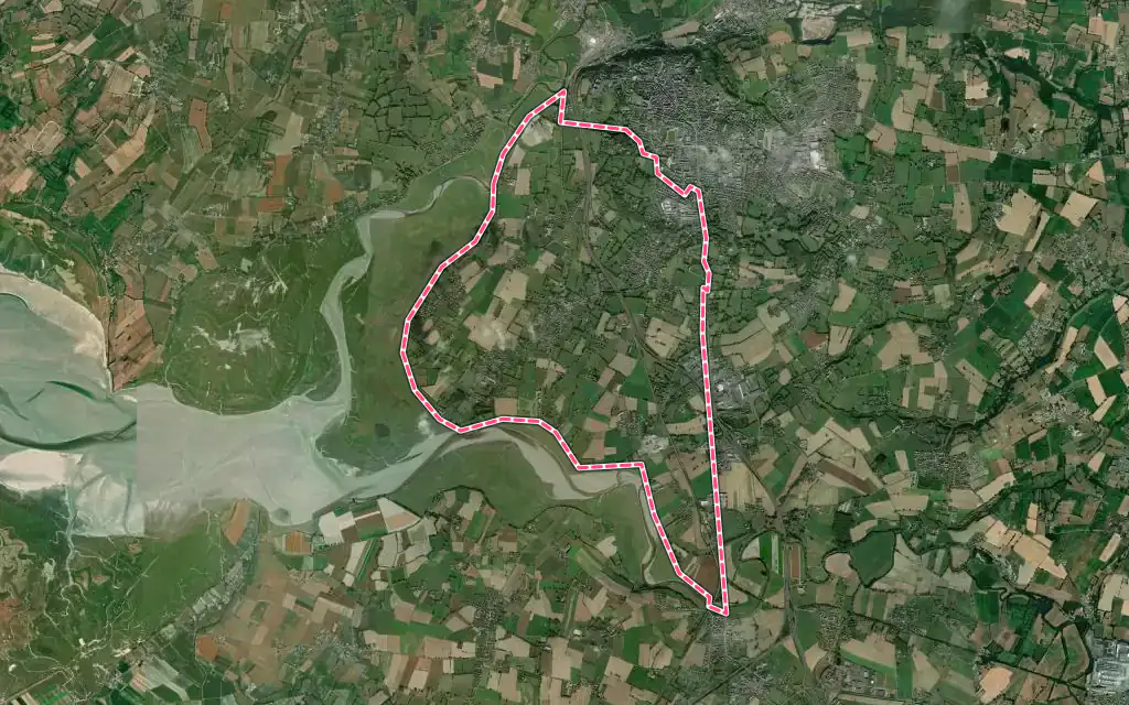 Vue satellite de Le Val-Saint-Père avec ses contours administratifs