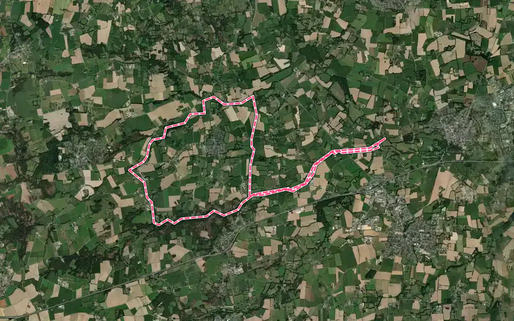 Vue satellite de Le Verger avec ses contours administratifs