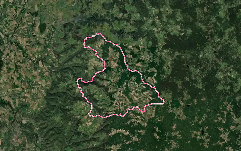 Vue satellite de Le Vernet-Chaméane avec ses contours administratifs