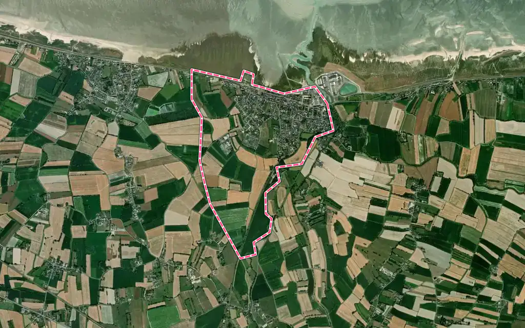 Vue satellite de Le Vivier-sur-Mer avec ses contours administratifs