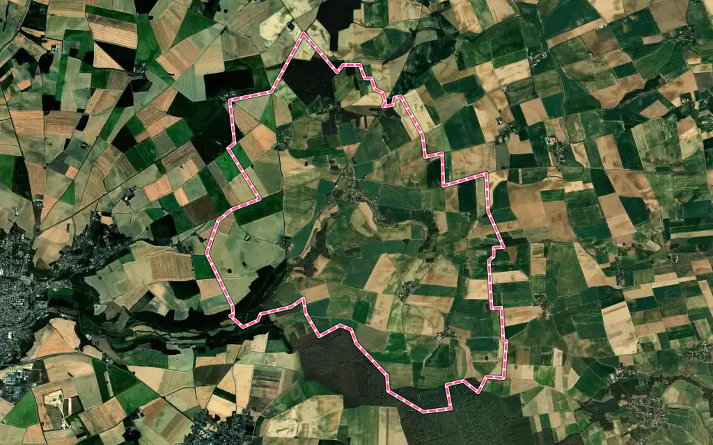 Vue satellite de Léchelle avec ses contours administratifs