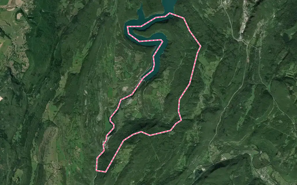 Vue satellite de Lect avec ses contours administratifs