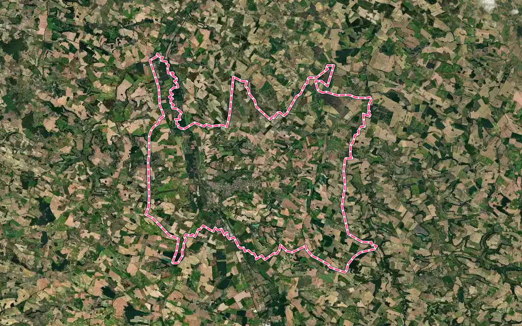 Vue satellite de Lectoure avec ses contours administratifs