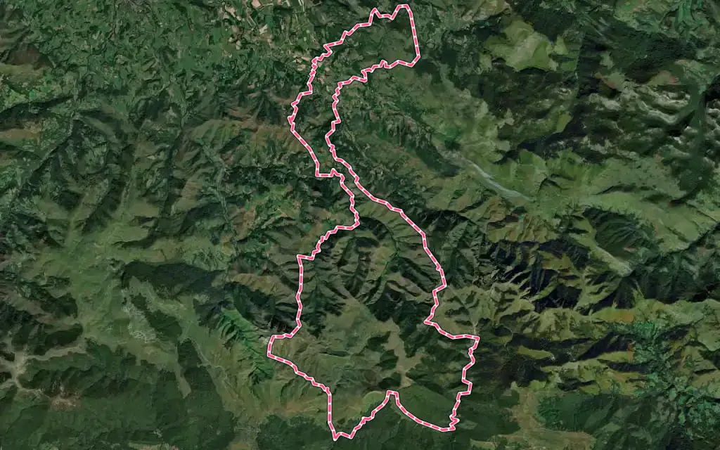 Vue satellite de Lecumberry avec ses contours administratifs