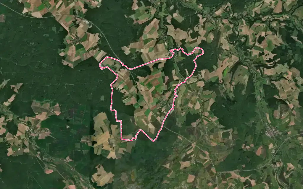 Vue satellite de Leffonds avec ses contours administratifs