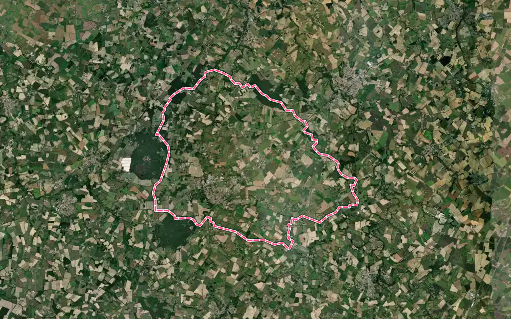 Vue satellite de Legé avec ses contours administratifs