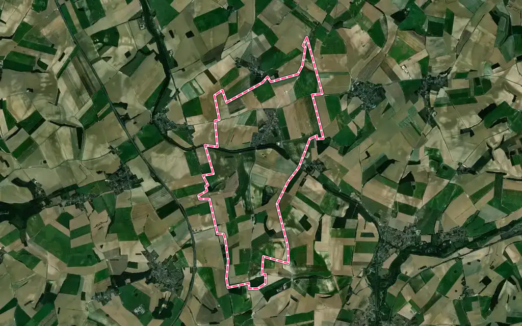 Vue satellite de Lehaucourt avec ses contours administratifs