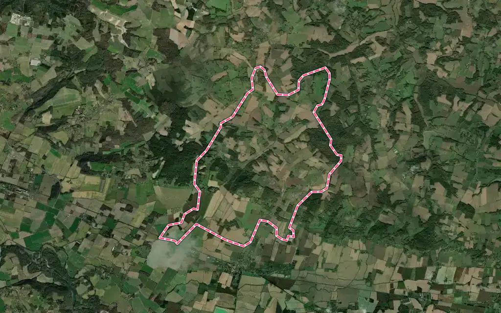 Vue satellite de Lelin-Lapujolle avec ses contours administratifs