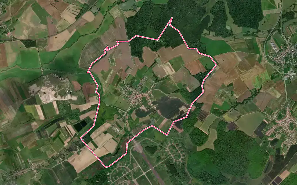 Vue satellite de Lelling avec ses contours administratifs