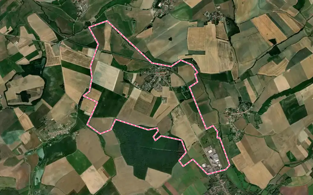 Vue satellite de Lemud avec ses contours administratifs