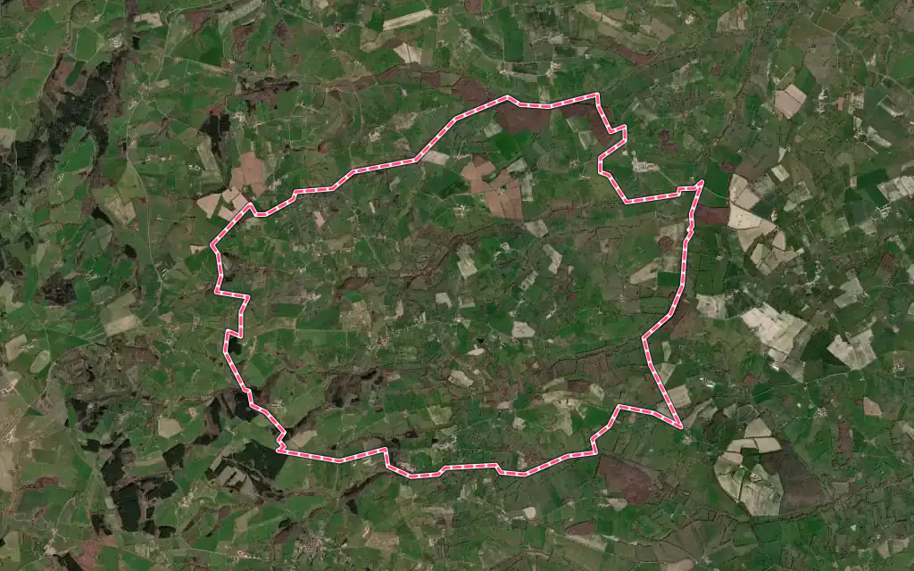 Vue satellite de Lenax avec ses contours administratifs