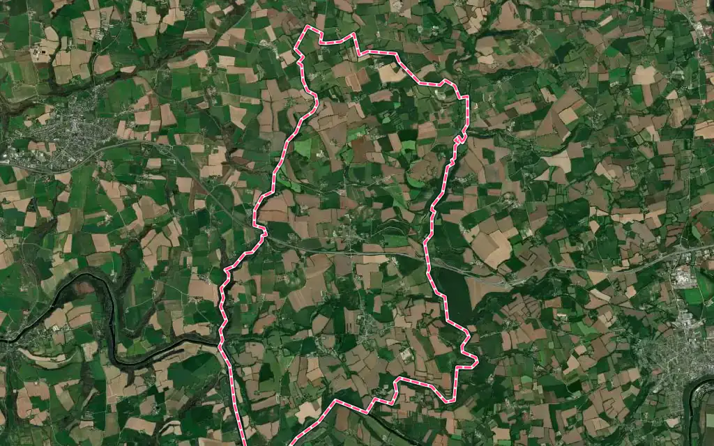 Vue satellite de Lennon avec ses contours administratifs