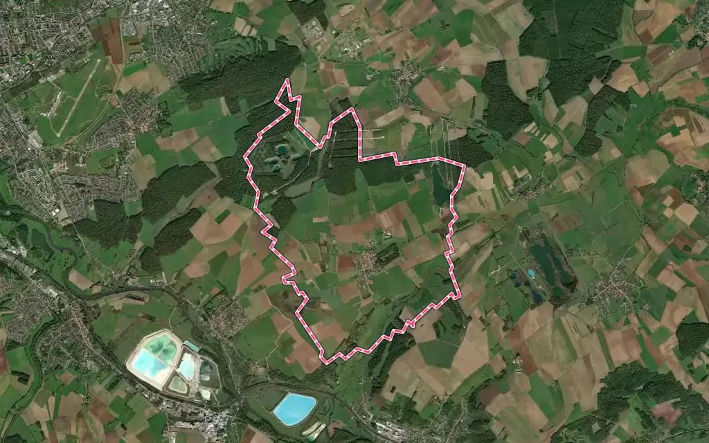 Vue satellite de Lenoncourt avec ses contours administratifs