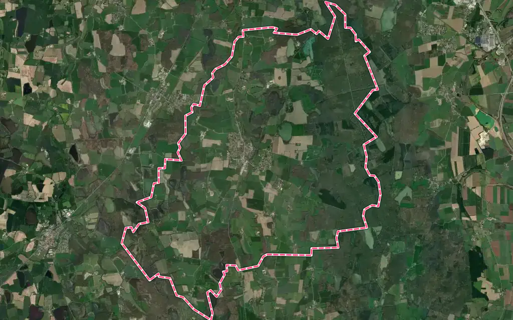 Vue satellite de Lent avec ses contours administratifs
