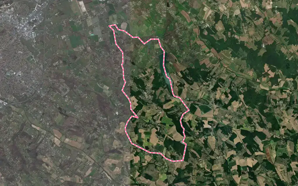 Vue satellite de Léojac avec ses contours administratifs