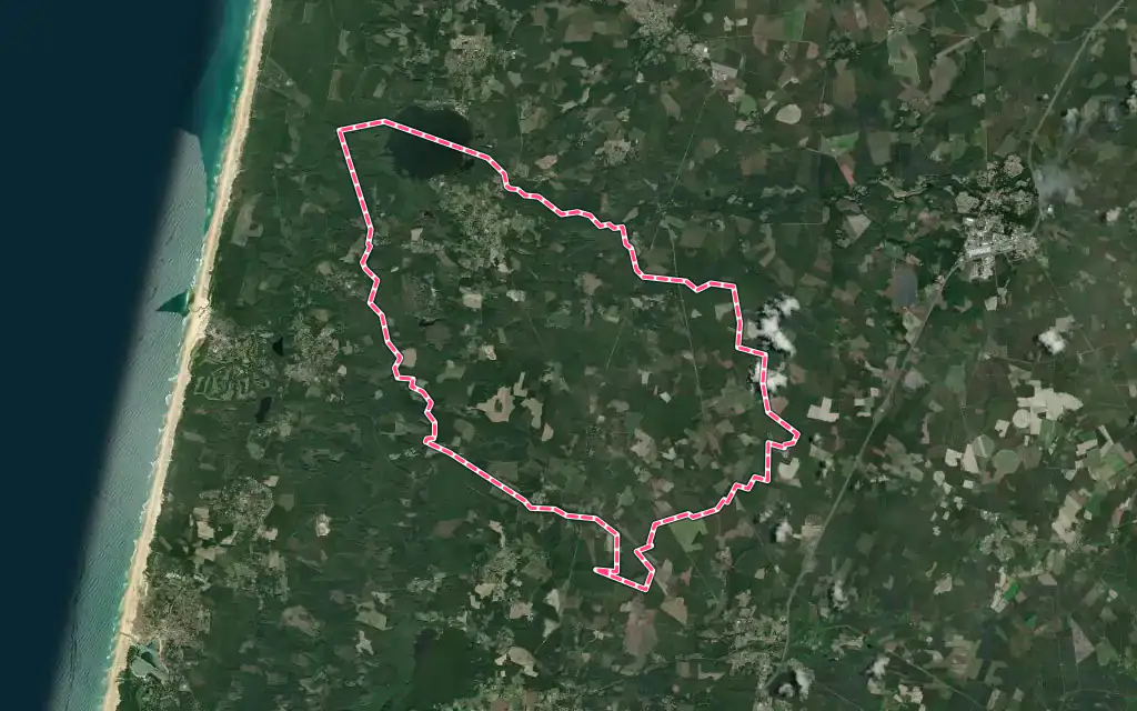 Vue satellite de Léon avec ses contours administratifs