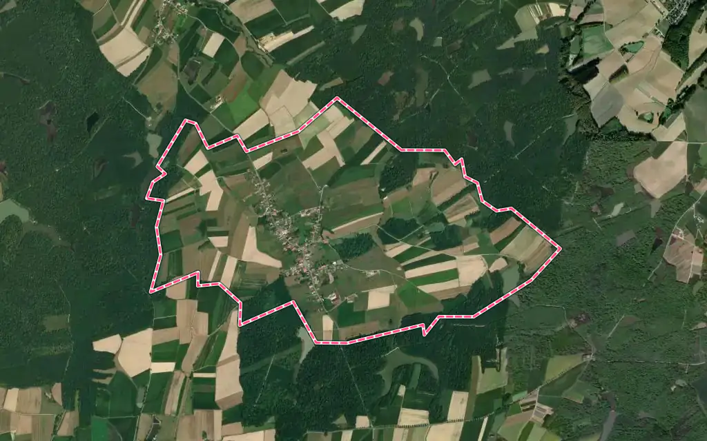 Vue satellite de Lepuix-Neuf avec ses contours administratifs
