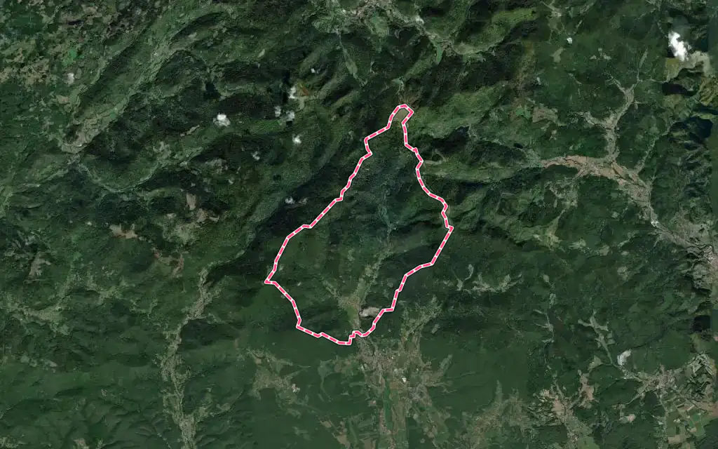 Vue satellite de Lepuix avec ses contours administratifs
