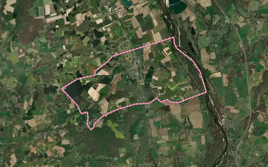 Vue satellite de Léré avec ses contours administratifs