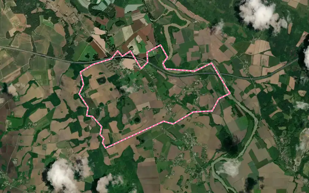 Vue satellite de Léren avec ses contours administratifs