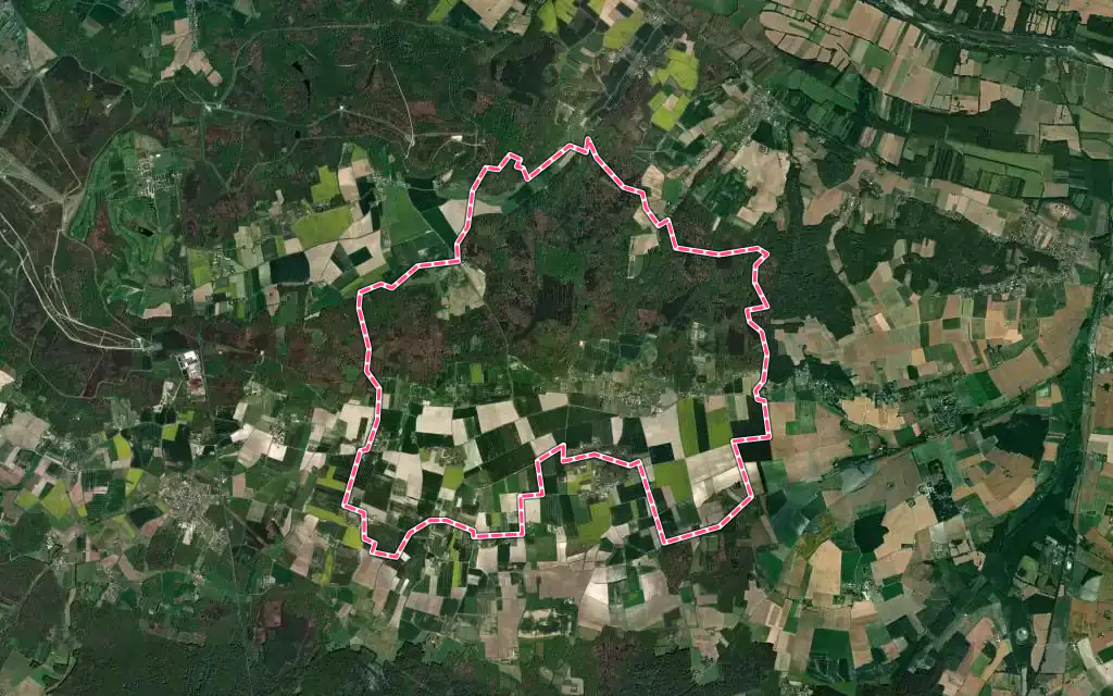 Vue satellite de Lerné avec ses contours administratifs
