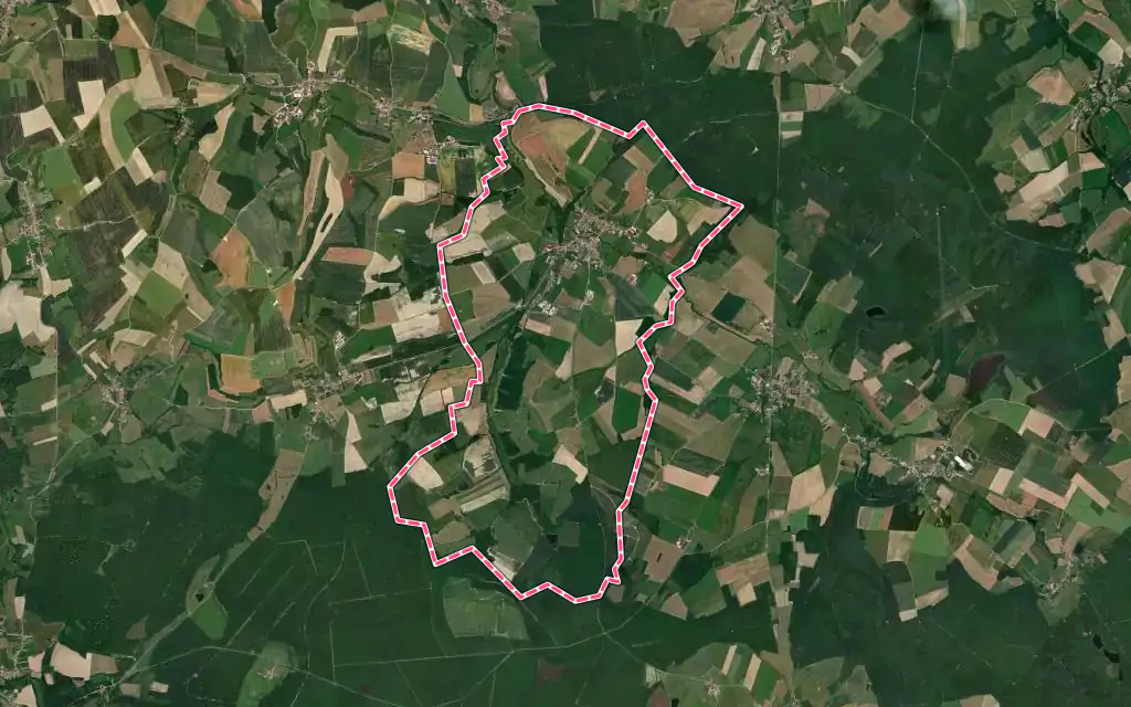 Vue satellite de Lerrain avec ses contours administratifs