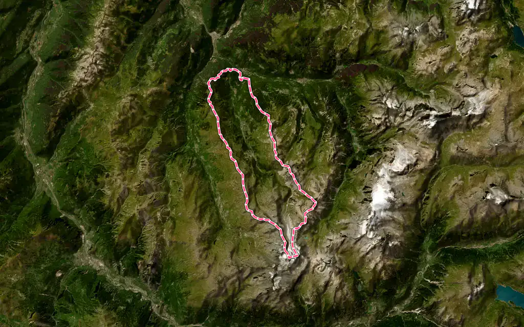 Vue satellite de Les Allues avec ses contours administratifs
