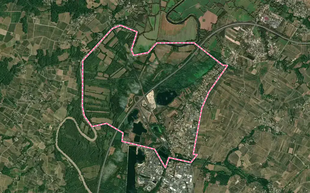 Vue satellite de Les Billaux avec ses contours administratifs