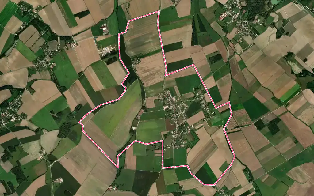 Vue satellite de Les Bordes-Aumont avec ses contours administratifs