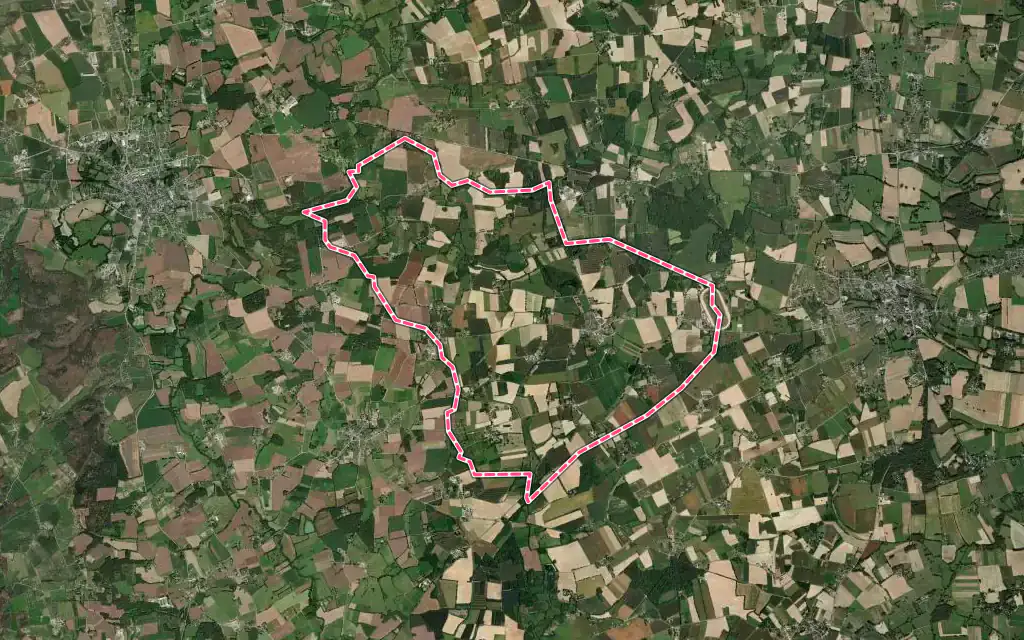Vue satellite de Les Brulais avec ses contours administratifs
