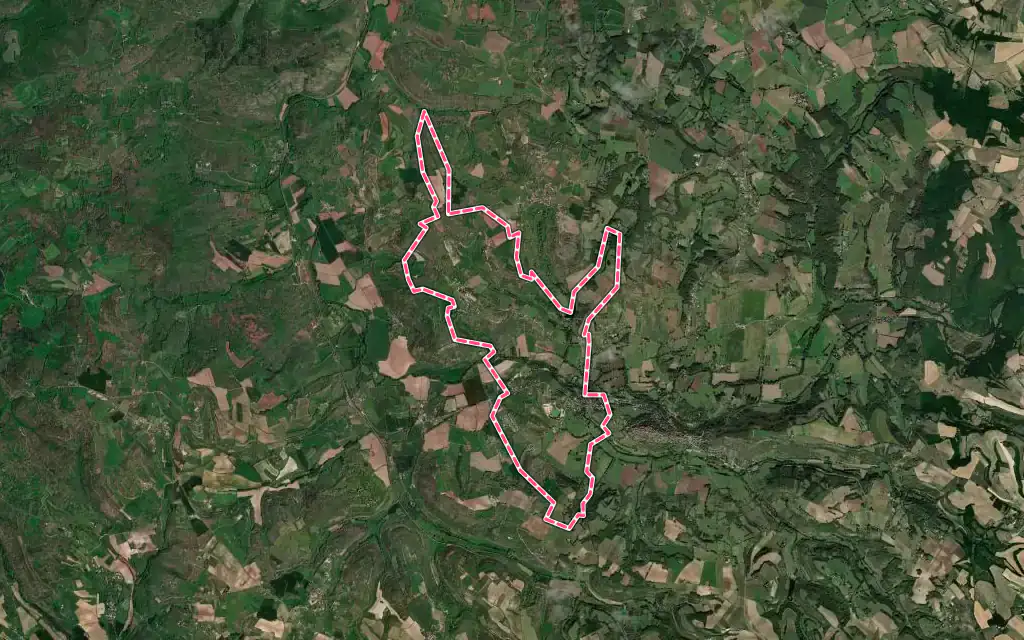 Vue satellite de Les Cabannes avec ses contours administratifs