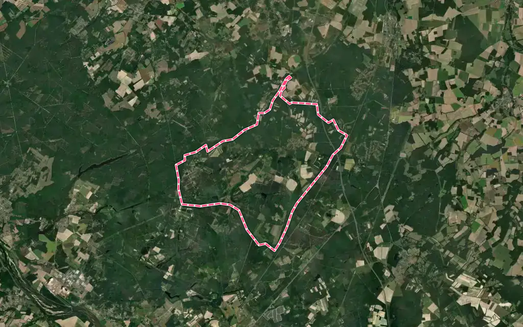 Vue satellite de Les Choux avec ses contours administratifs