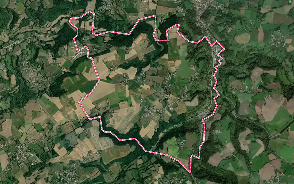 Vue satellite de Les Éparres avec ses contours administratifs