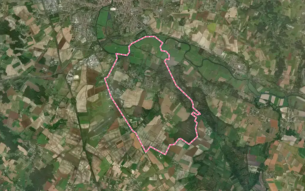 Vue satellite de Les Gonds avec ses contours administratifs