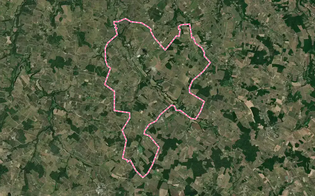 Vue satellite de Les Lèves-et-Thoumeyragues avec ses contours administratifs