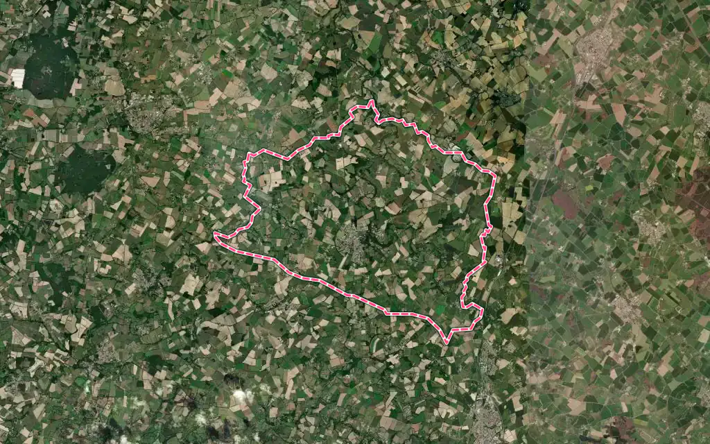Vue satellite de Les Lucs-sur-Boulogne avec ses contours administratifs