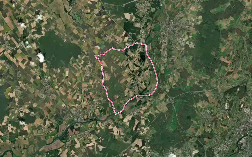 Vue satellite de Les Maillys avec ses contours administratifs